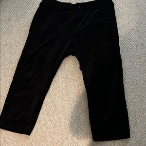 THE GREAT. Women's Black velvet Straight Leg Pants